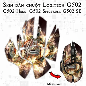 Skin dán chuột Logitech G502 mẫu peakpx