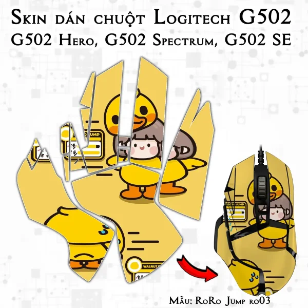 Skin dán chuột Logitech G502 mẫu RoRo Jump ro03