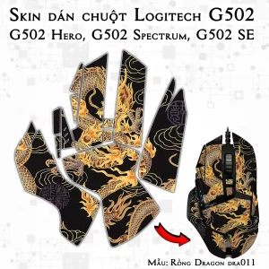 Skin dán chuột Logitech G502 mẫu Rồng Dragon dra011