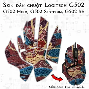 Skin dán chuột Logitech G502 mẫu Rồng Thời Lê lsm043