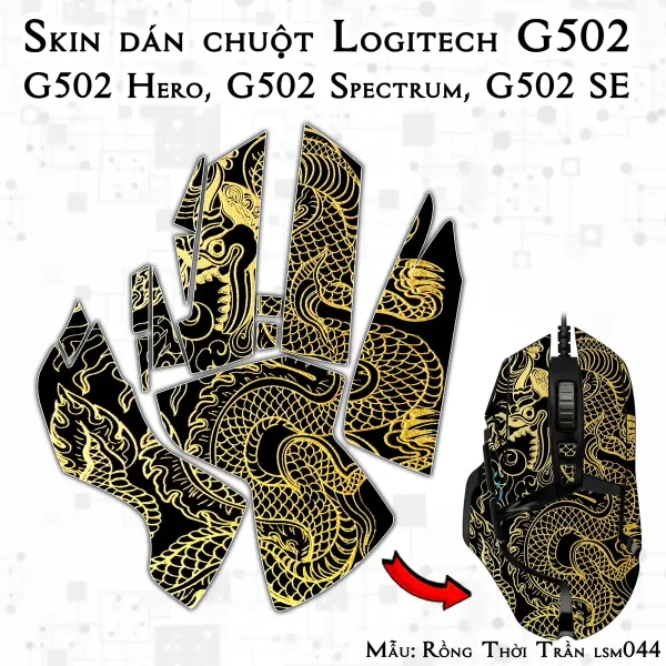 Skin dán chuột Logitech G502 mẫu Rồng Thời Trần lsm044