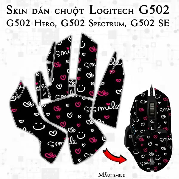 Skin dán chuột Logitech G502 mẫu smile
