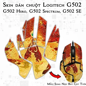 Skin dán chuột Logitech G502 mẫu Song Ngư Bát Cát Tường