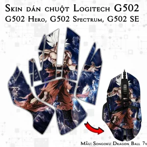 Skin dán chuột Logitech G502 mẫu Songoku Dragon Ball 7vnr004