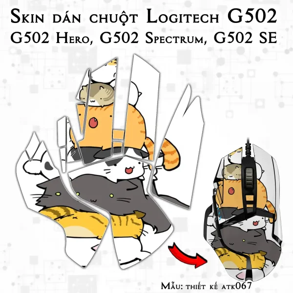 Skin dán chuột Logitech G502 mẫu thiết kế atk067