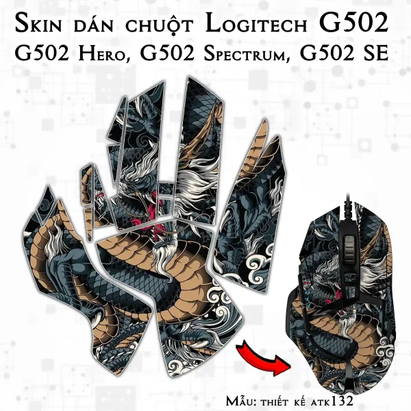 Skin dán chuột Logitech G502 mẫu thiết kế atk132