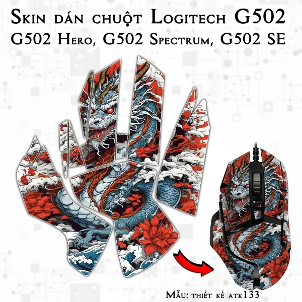 Skin dán chuột Logitech G502 mẫu thiết kế atk133