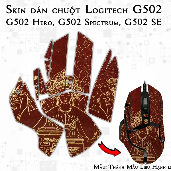 Skin dán chuột Logitech G502 mẫu Thánh Mẫu Liễu Hạnh lsm059