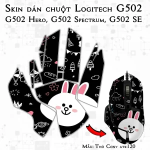 Skin dán chuột Logitech G502 mẫu Thỏ Cony atk120