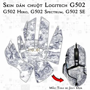 Skin dán chuột Logitech G502 mẫu Toile de Jouy Dior