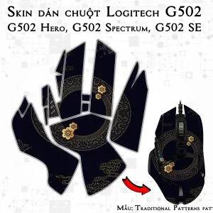 Skin dán chuột Logitech G502 mẫu Traditional Patterns patt05