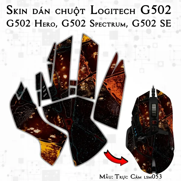 Skin dán chuột Logitech G502 mẫu Trực Cảm lsm053