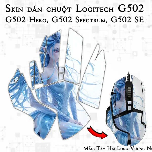 Skin dán chuột Logitech G502 mẫu Tây Hải Long Vương Ngao Nhuận nh01