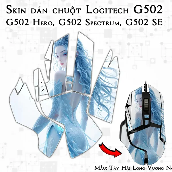 Skin dán chuột Logitech G502 mẫu Tây Hải Long Vương Ngao Nhuận nh03