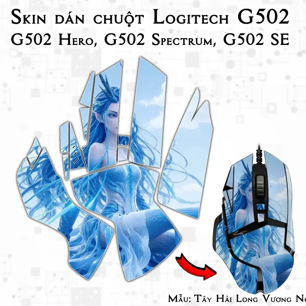 Skin dán chuột Logitech G502 mẫu Tây Hải Long Vương Ngao Nhuận nh04