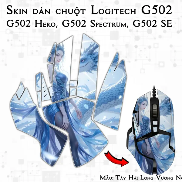 Skin dán chuột Logitech G502 mẫu Tây Hải Long Vương Ngao Nhuận nh05