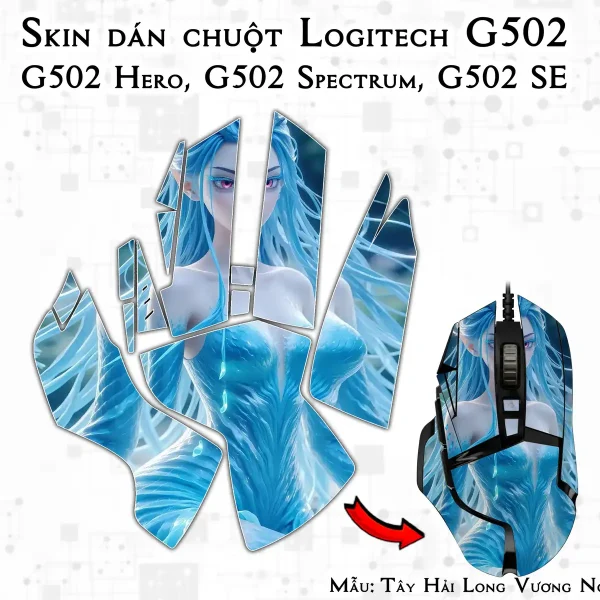 Skin dán chuột Logitech G502 mẫu Tây Hải Long Vương Ngao Nhuận nh06