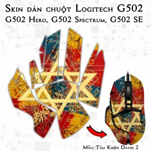 Skin dán chuột Logitech G502 mẫu Tấm Khiên David 2