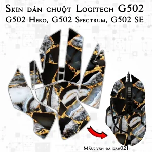 Skin dán chuột Logitech G502 mẫu vân đá dah021