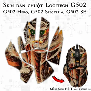 Skin dán chuột Logitech G502 mẫu Xích Hổ Thần Vương lsm056
