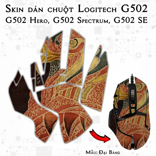 Skin dán chuột Logitech G502 mẫu Đại Bàng