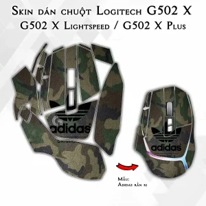 Skin dán chuột Logitech G502 X mẫu Adidas rằn ri