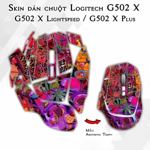 Skin dán chuột Logitech G502 X mẫu Aesthetic Trippy
