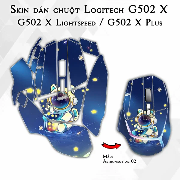 Skin dán chuột Logitech G502 X mẫu Astronaut ast02