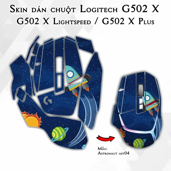 Skin dán chuột Logitech G502 X mẫu Astronaut ast04