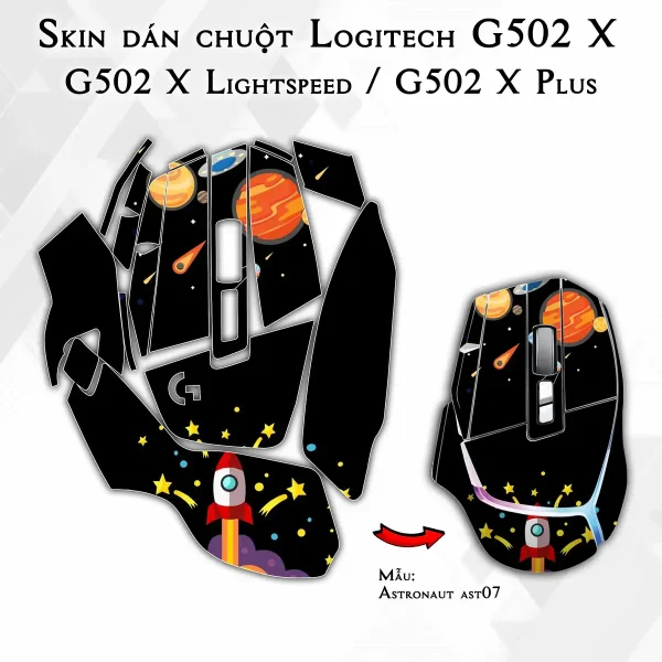 Skin dán chuột Logitech G502 X mẫu Astronaut ast07