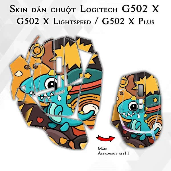 Skin dán chuột Logitech G502 X mẫu Astronaut ast11
