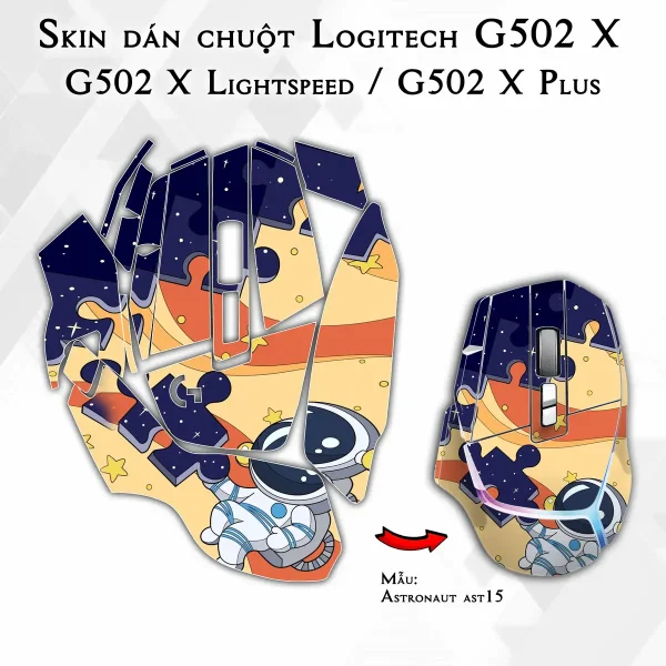 Skin dán chuột Logitech G502 X mẫu Astronaut ast15