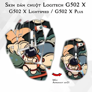 Skin dán chuột Logitech G502 X mẫu Astronaut ast21