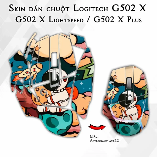 Skin dán chuột Logitech G502 X mẫu Astronaut ast22