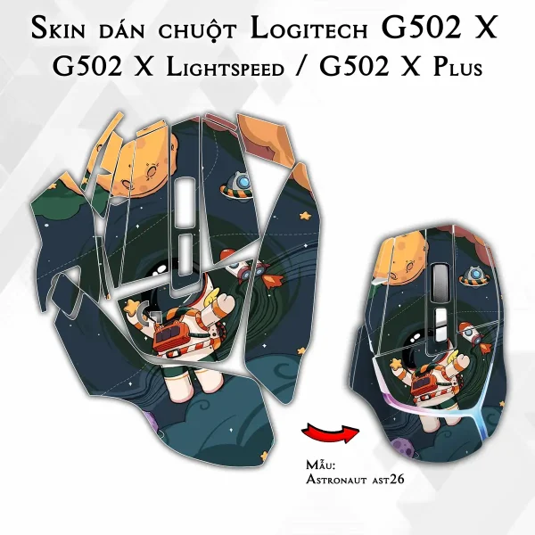 Skin dán chuột Logitech G502 X mẫu Astronaut ast26