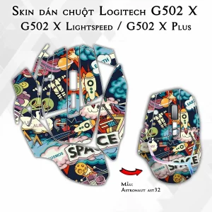 Skin dán chuột Logitech G502 X mẫu Astronaut ast32