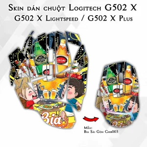 Skin dán chuột Logitech G502 X mẫu Bia Sài Gòn Chib003