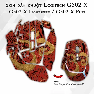 Skin dán chuột Logitech G502 X mẫu Biểu Tượng Om Vàng lsm005