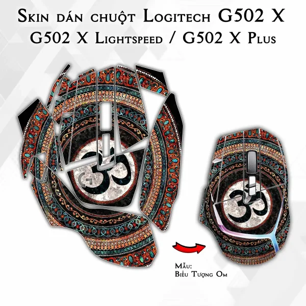 Skin dán chuột Logitech G502 X mẫu Biểu Tượng Om