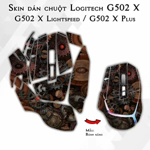 Skin dán chuột Logitech G502 X mẫu Bánh răng