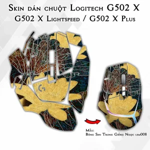 Skin dán chuột Logitech G502 X mẫu Bông Sen Trong Giếng Ngọc lsm008