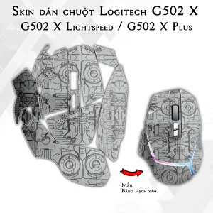 Skin dán chuột Logitech G502 X mẫu Bảng mạch xám