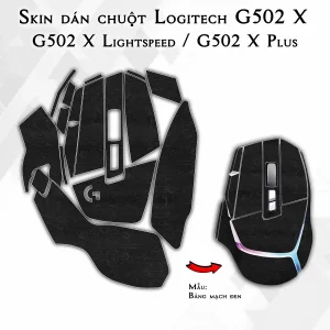 Skin dán chuột Logitech G502 X mẫu Bảng mạch đen