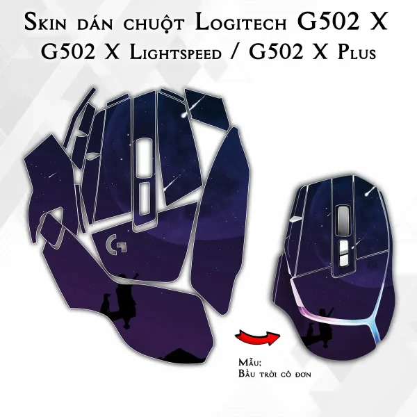 Skin dán chuột Logitech G502 X mẫu Bầu trời cô đơn