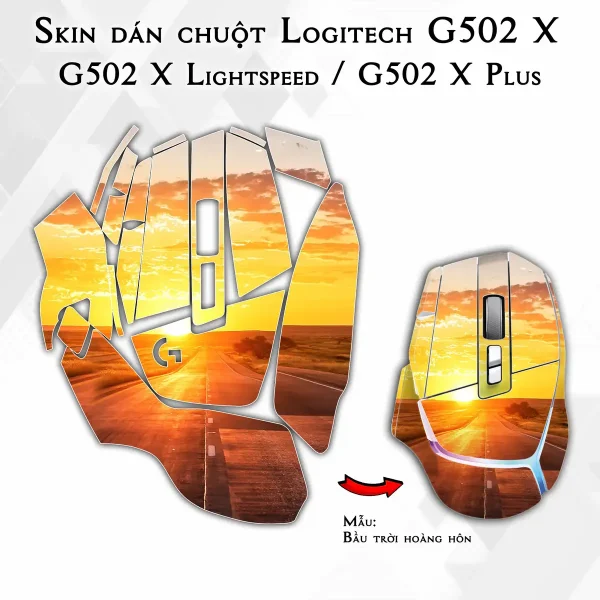 Skin dán chuột Logitech G502 X mẫu Bầu trời hoàng hôn