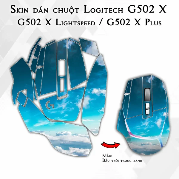 Skin dán chuột Logitech G502 X mẫu Bầu trời trong xanh