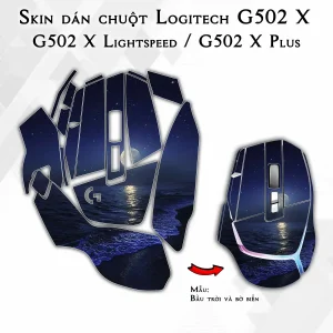 Skin dán chuột Logitech G502 X mẫu Bầu trời và bờ biển
