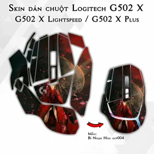 Skin dán chuột Logitech G502 X mẫu Bỉ Ngạn Hoa acp004
