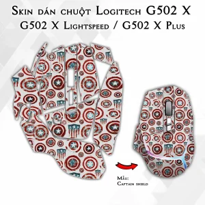 Skin dán chuột Logitech G502 X mẫu Captain shield