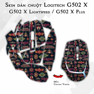 Skin dán chuột Logitech G502 X mẫu Captain Varvel